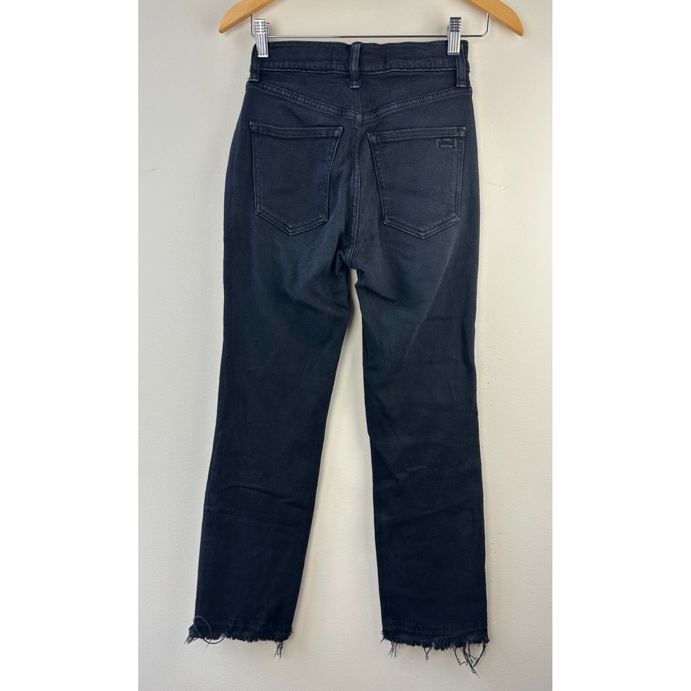 AYR The Rocker Jeans with Frayed Hem in Magnetic Black Cropped Denim Size 26 - Picture 10 of 13